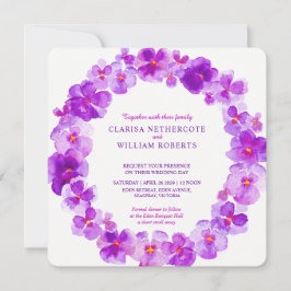 Lila Pansy Aquarell Blume Einladung zur Hochzeit