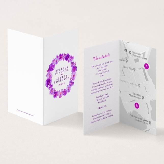 Lila Pansy Art Hochzeitskalender (Innenseite und Außenseite)