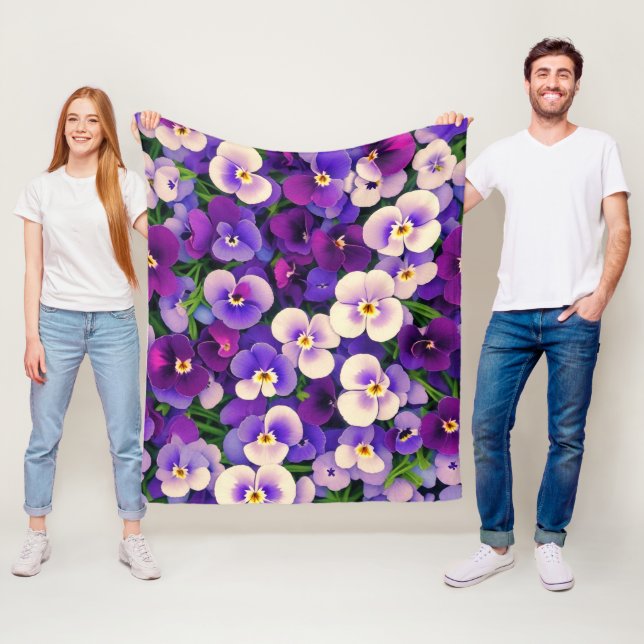 Lila Pansy Blume Fleecedecke (Beispiel)
