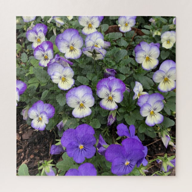 Lila Pansy Blume Floral Jigsaw Puzzle Geschenk (Vertikal)