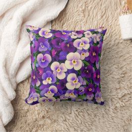Lila Pansy Blume Kissen
