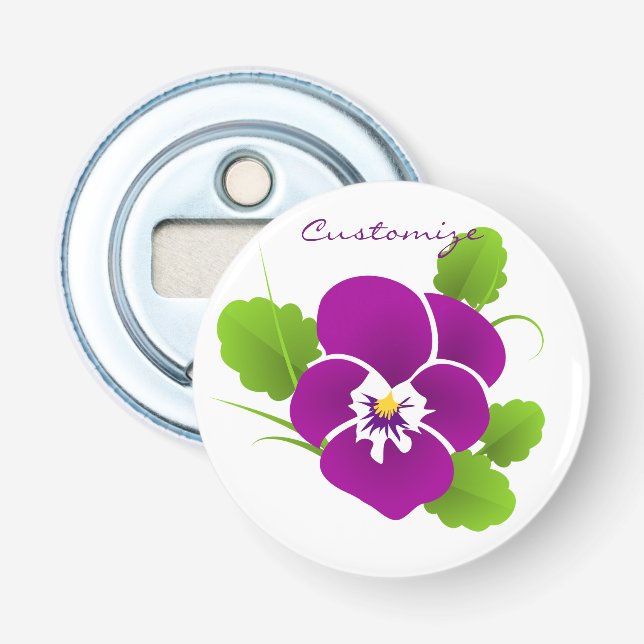 Lila Pansy Blume Thunder_Cove Flaschenöffner (Vorderseite)