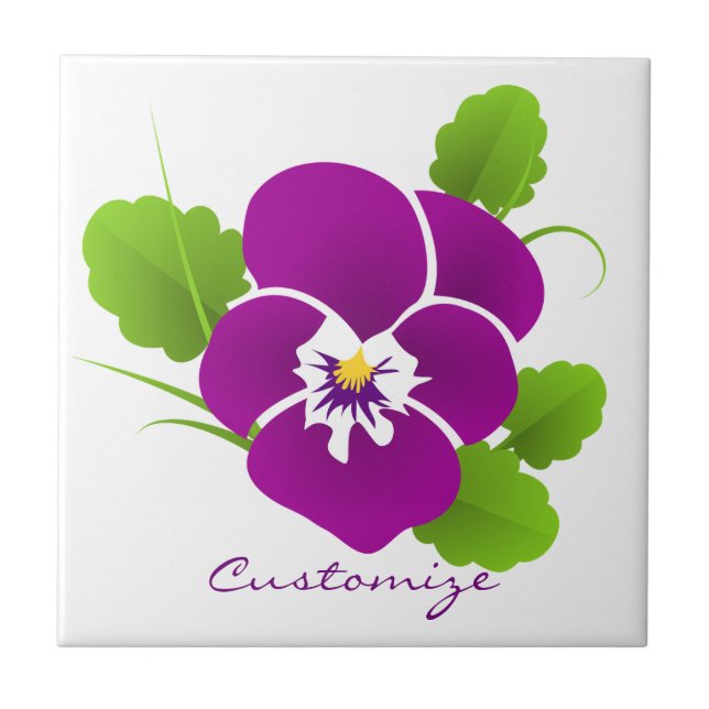 Lila Pansy Blume Thunder_Cove Fliese (Vorderseite)