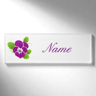 Lila Pansy Blume Thunder_Cove Namenschild
