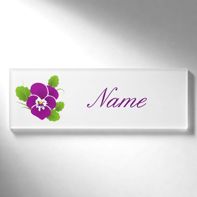 Lila Pansy Blume Thunder_Cove Namenschild (Vorderseite)