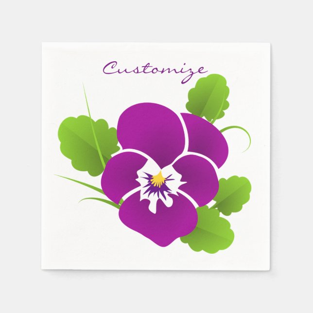 Lila Pansy Blume Thunder_Cove Serviette (Vorderseite)