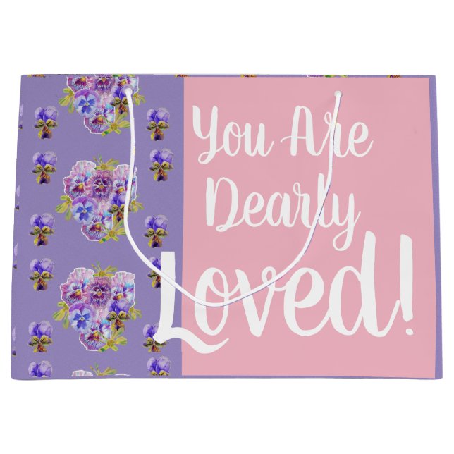 Lila Pansy Blüte Sie sind Lieblings-Geschenktasche Große Geschenktüte (Vorderseite)