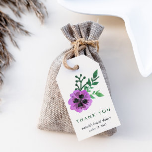Lila Pansy Brautparty Vielen Dank für Ihre Unterst Geschenkanhänger