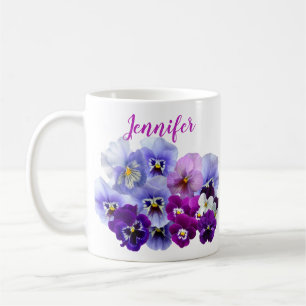 Lila Pansy Coffee Tasse Floral