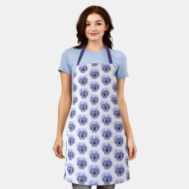 Lila Pansy Face Floral Botanisch Personalisiert Schürze