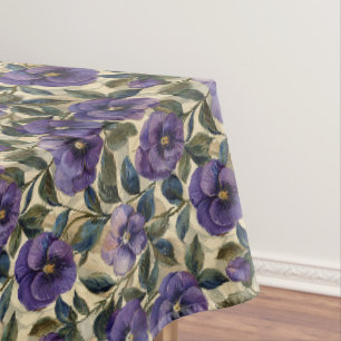 Lila Pansy Floral Blume Stiefmütterchen Tablette Tischdecke