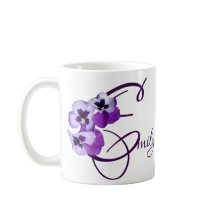 Lila Pansy floral Emily Name anpassbar boho