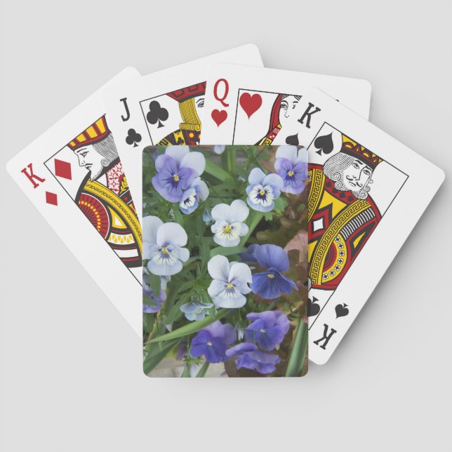 Lila Pansy Floral Playing Cards Grödnergeschenk Spielkarten (Rückseite)