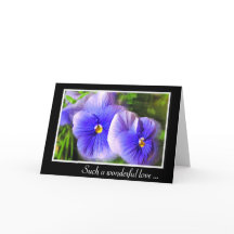 Lila Pansy-Jubiläumskarte; Mattierte Stiefmütterch