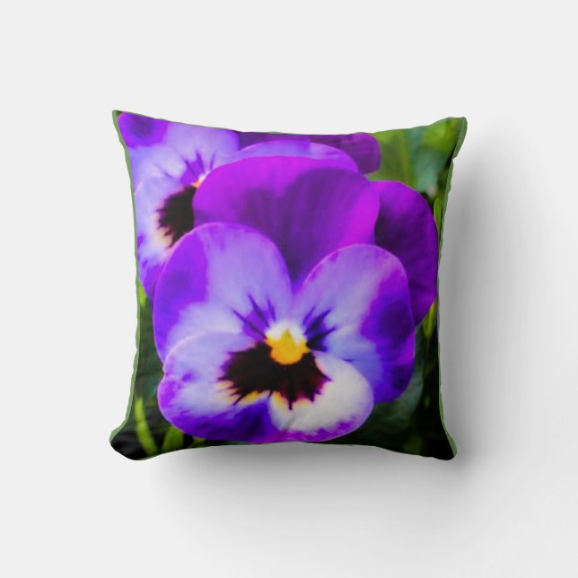 Lila Pansy-Kissen Kissen (Vorderseite)