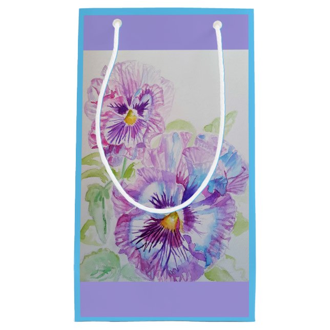 Lila Pansy lilac Blumenbeutel Kleine Geschenktüte (Vorderseite)