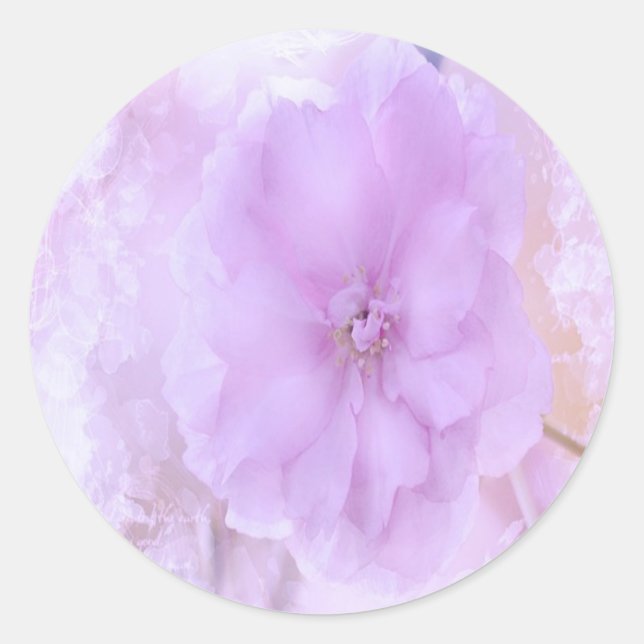 Lila Pansy Runder Aufkleber (Vorderseite)