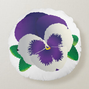 Lila Pansy Rundkissen Rundes Kissen