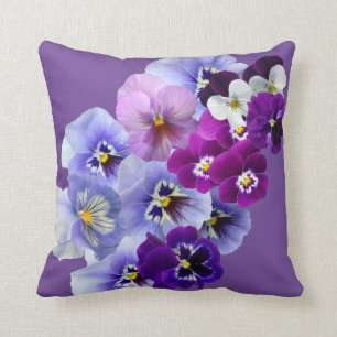 Lila Pansy Square Blumenkissen Kissen