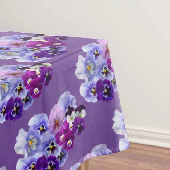 Lila Pansy Square Floral Tablette Tischdecke (Beispiel)