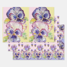 Lila Pansy Stiefmütterchen Blume Aquarellmalerei