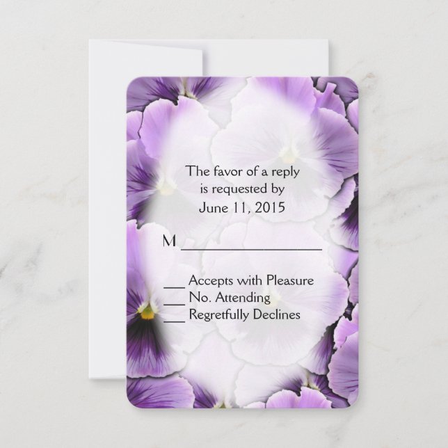 Lila Pansy UAWG RSVP Karte (Vorderseite)