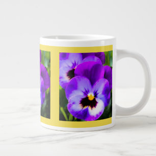 Lila Pansy Yellow Cup Jumbo-Tasse