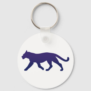 Lila Panther-Silhouette - Hintergrundfarbe auswähl Schlüsselanhänger