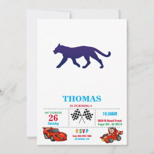 Lila Panther-Silhouette - Wählen Sie Hintergrund c Einladung