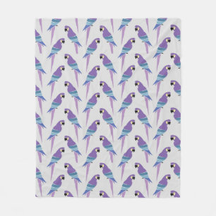 Lila Papageien Fleecedecke