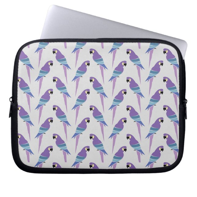 Lila Papageien Laptopschutzhülle (Vorderseite)