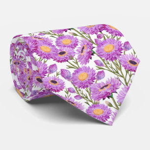 Lila Paper Daisies Blumenblumen Krawatte