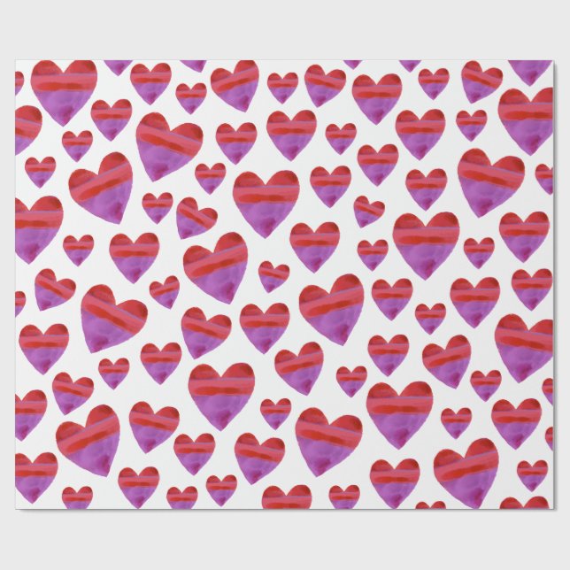 Lila Papier zum Umhüllen von roten Wasserfarben Geschenkpapier (Flach)