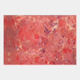 Lila Papiertücher aus rotem Creme Geschenkpapier Set