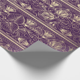Lila Papyrus Antique Ägyptischer Floral Lotus Geschenkpapier