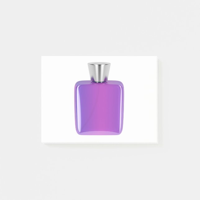 Lila Parfümflasche Post-it Klebezettel (Vorderseite)