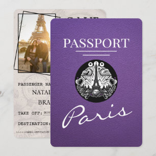 Lila Paris Reisepass Save The Date