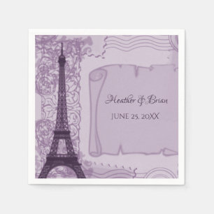 Lila Pariser Hochzeitspapier Napkins Serviette