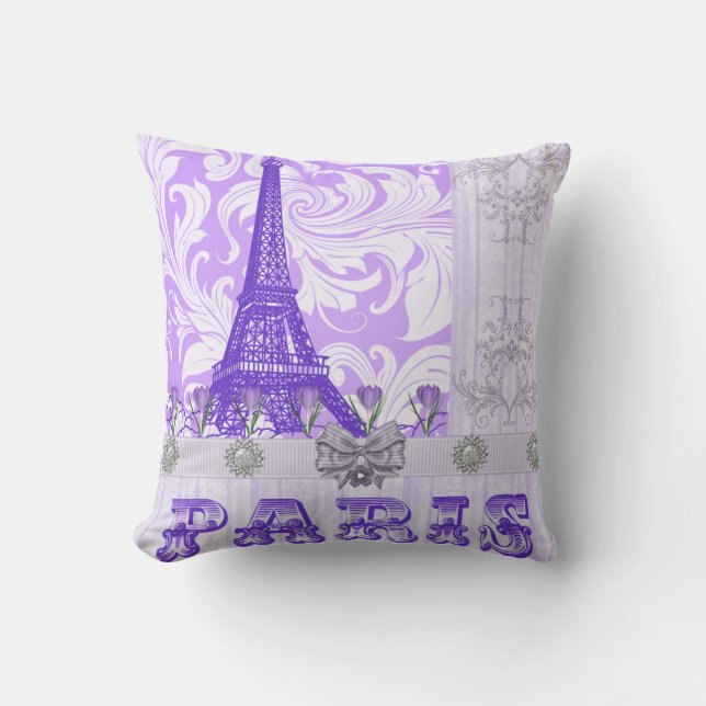 Lila Paristhrow-Pastellkissen Kissen (Vorderseite)