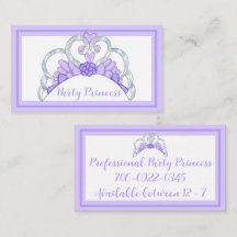 Lila Party Princess Business Cards