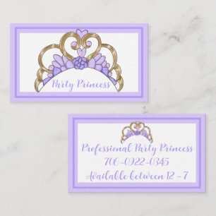 Lila Party Princess Business Cards Visitenkarte