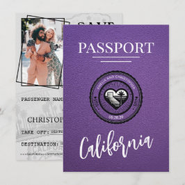 Lila Pass für Kalifornien Save the Date