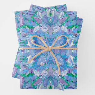 Lila Passion Abstrakt Wrapping Paper Geschenkpapier Set