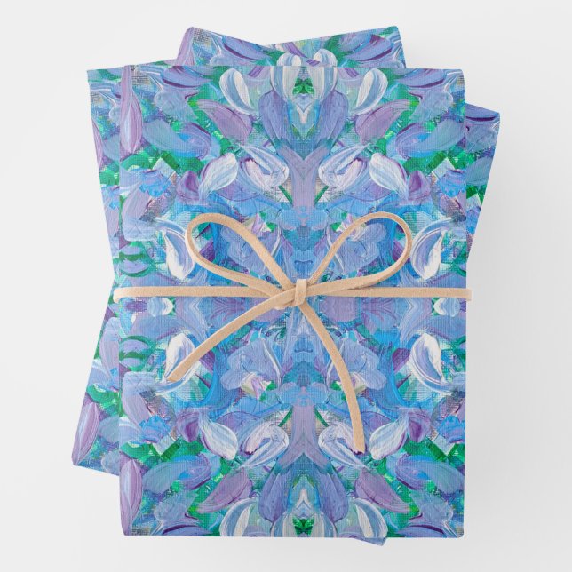 Lila Passion Abstrakt Wrapping Paper Geschenkpapier Set (Beispiel)