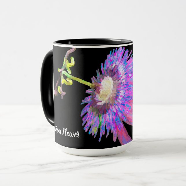 Lila Passionsleidenschaft Blume Tasse (Vorderseite Links)
