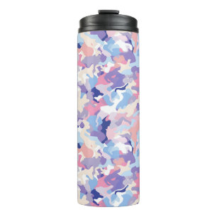 Lila Pastel Camouflage Thermosbecher