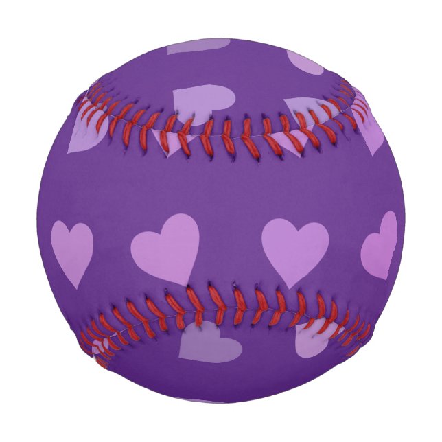 LILA PASTEL-FARBIGE HERZEN BASEBALL (Vorderseite)