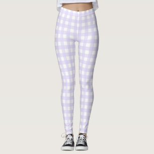 Lila Pastel Gingham Frauen Leggings