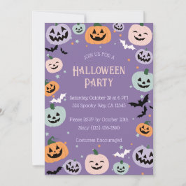 Lila Pastel Pumpkin Halloween Einladung