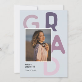 Lila Pastel Typografie Foto 2022 Abschluss Ankündigung